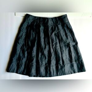 Classiques‎ Entier Charcoal Gray Pleated MIDI Skirt Size 12 Zipper Waist Lined